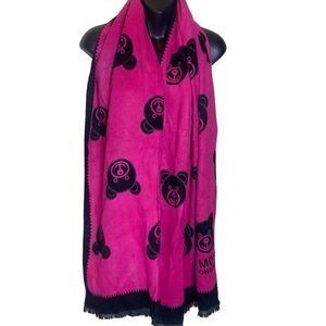 Moschino vintage oheapandohio pink/black super soft bears scarf